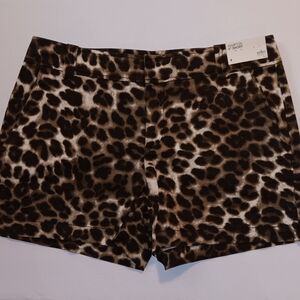 NY&Co Soho Jeans 4" Hampton Short Leopard Print Sz 4 New With Tags